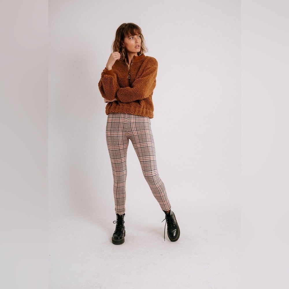 J.O.A Teddy Fur Pullover Sweater Jacket | Tan Brown | Size Medium - Picture 6 of 11